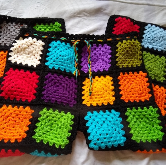 Granny square vintage style crochet pants - Picture 6 of 8